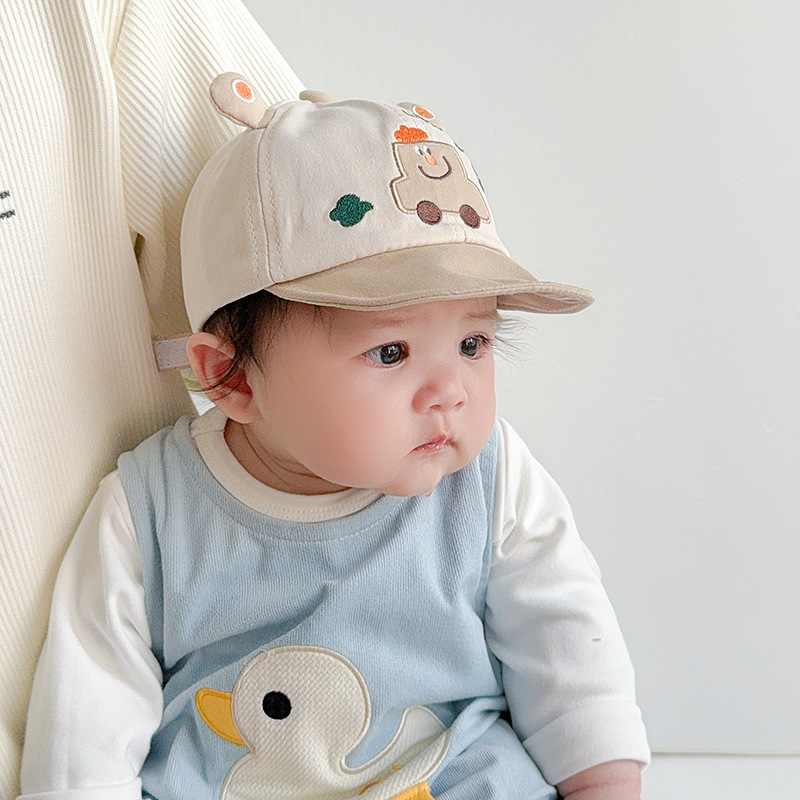 Sombrero de lengua de pato para bebé Primavera y otoño Versión coreana de niños y niñas delgados Sombrero para el sol de coche lindo Gorra de béisbol de ala suave para bebé