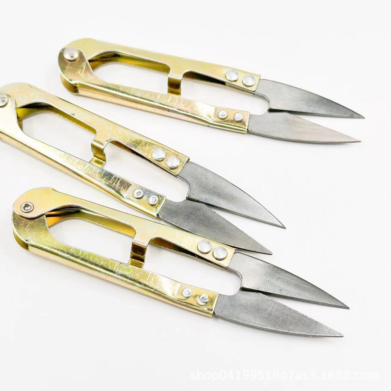 居家日用U型弹簧纱剪大号十字绣服装线头剪裁缝剪彩色铁艺小剪刀