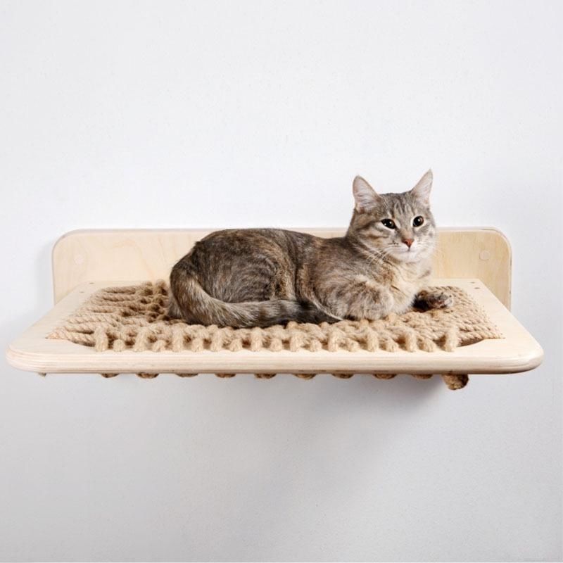 猫クライミングフレーム、猫橋、猫の巣、猫の台、壁掛け式接続ジャンプ台、猫の巣、多機能西蘭松無垢材吊り橋。|undefined