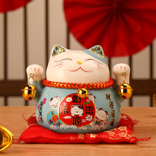 Lucky Cat Creative Ceramic Home Decor Small Lucky Cat Money Bank Savings Bank Car Decor Bookshelf Ornament