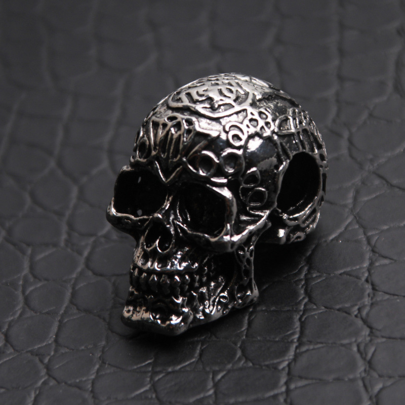 Wholesale Foreign Trade Jewelry European and American Fashion Alloy Skull Men's Necklace Hip-Hop Trendy Halloween Men's Pendant
