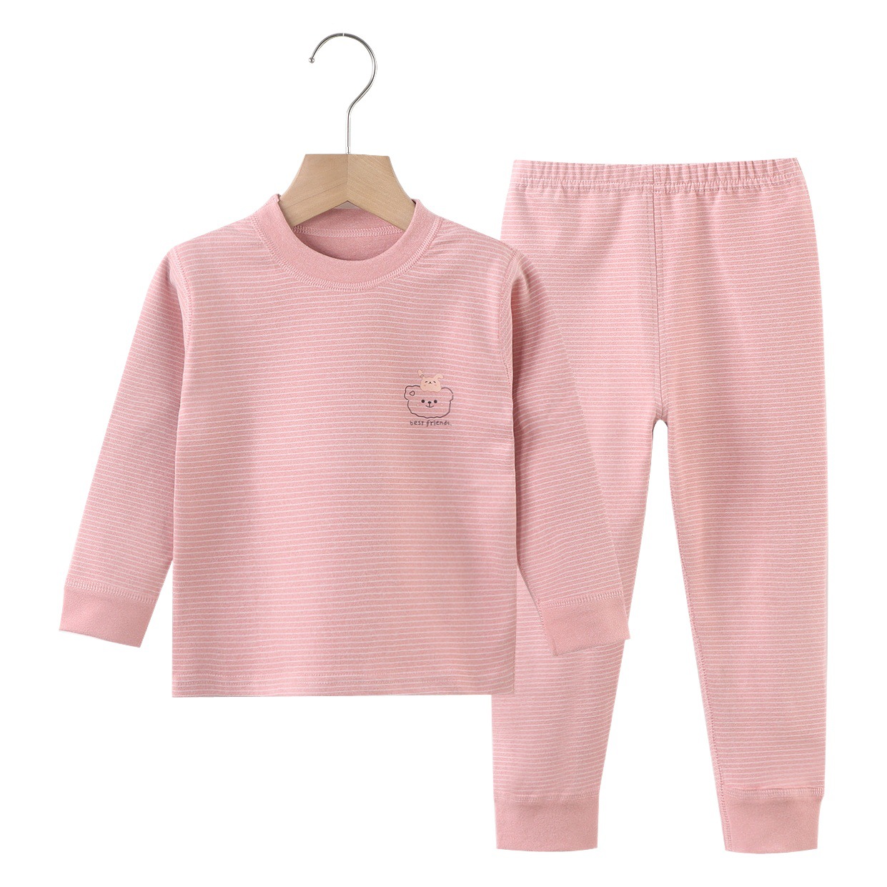 Ropa interior de terciopelo térmico sin hueso para niños de invierno forrado de lana engrosada niños y niñas pijamas de fondo de calentamiento rápido traje de desgaste para el hogar