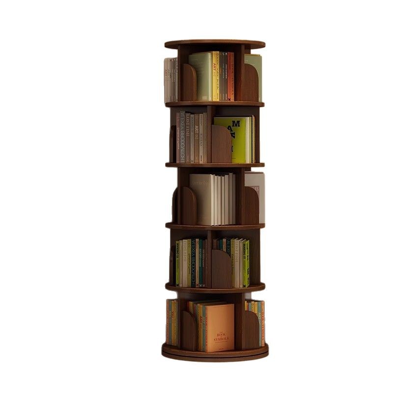 Estante de libros giratorio de sala de estar doméstica 360 grados estante de artículos con ruedas móviles estante de libros de pintura de estudiantes contra la pared gabinete