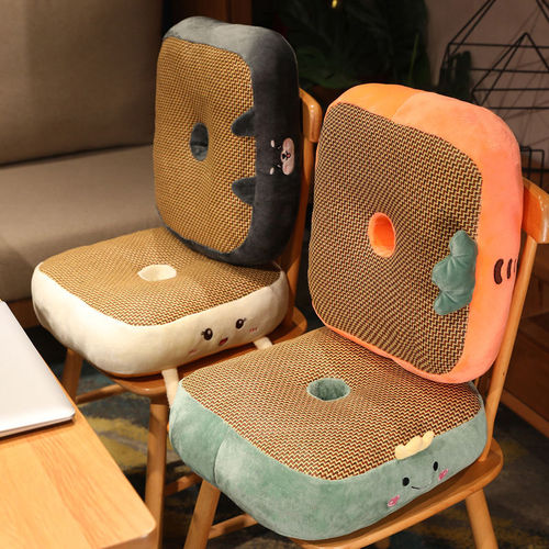 Summer mat seat cushion thickening and heightening mat ground ice silk butt cushion short car practice driving test seat cushion