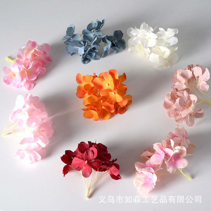 DIY アジサイヘッド模擬花花びらヘアピン頭飾りアクセサリー結婚式家の装飾花造花撮影小道具|undefined
