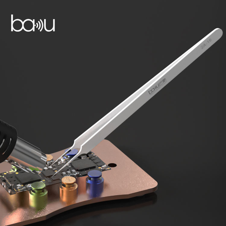 巴酷BA-2A-16不锈钢镊子数码手机PCB主板工业精密维修镊子长尖头