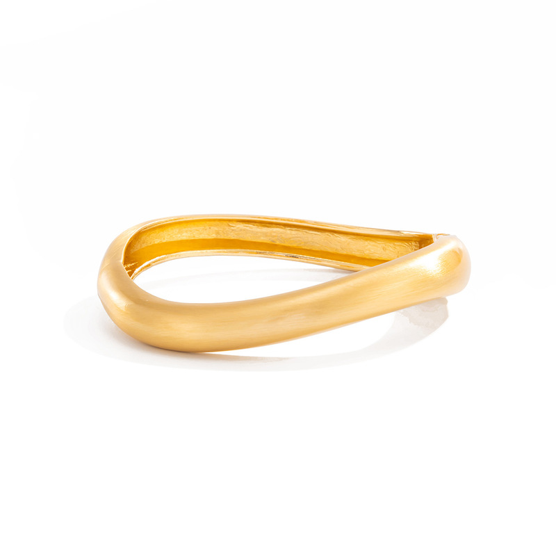 跨境轻奢金属拉丝光面手镯女ins不规则小众夸张欧美饰品bracelet|undefined