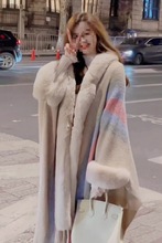 毛呢斗篷披肩外套女年秋冬新款韩版小众复古百搭流苏呢子大衣