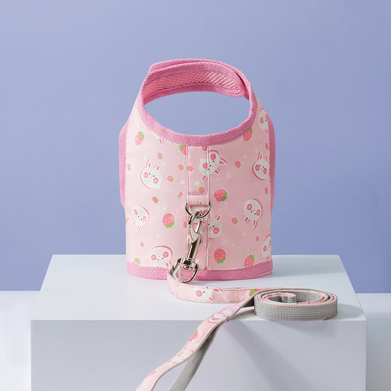 Cable de tracción para gatos tipo chaleco anti-desprendimiento para salir correa de tracción para perros pequeños para gatos caminando en verano para salir cuerda de mascota