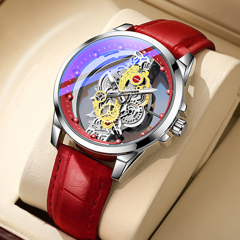 网红直播热卖镂空夜光皮带女士石英手表高颜值腕表过环保一件代发