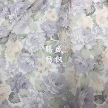仿真丝雪纺面料 唯美气质花料 可更换底料 数码厂直销春夏印花