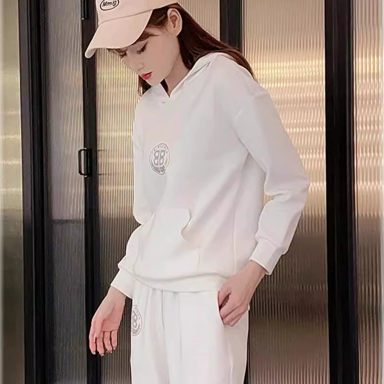 Европейский высококлассный брендовый модный свитер на флисовой подкладке в начале осени, женский спортивный костюм 2023, весна и осень, сокращение New Age