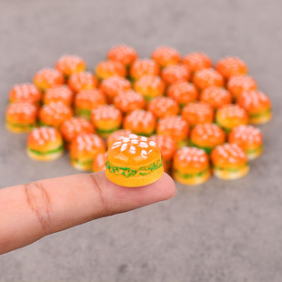 Simulated Beef Burger Mini Resin Accessories Jewelry Miniature Food Toys Food Photography Props Doll House Accessories
