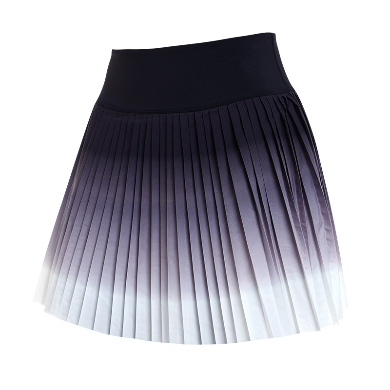 Falda deportiva Falda femenina de secado rápido Falda de yoga de yoga de tenis de tenis de baile plisado a prueba de luz falsa de dos piezas