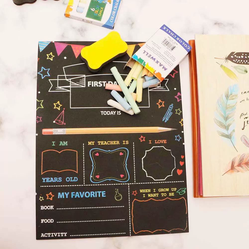 学校双面黑板木制画板玩具儿童涂鸦可擦教学送彩色铅笔黑板擦