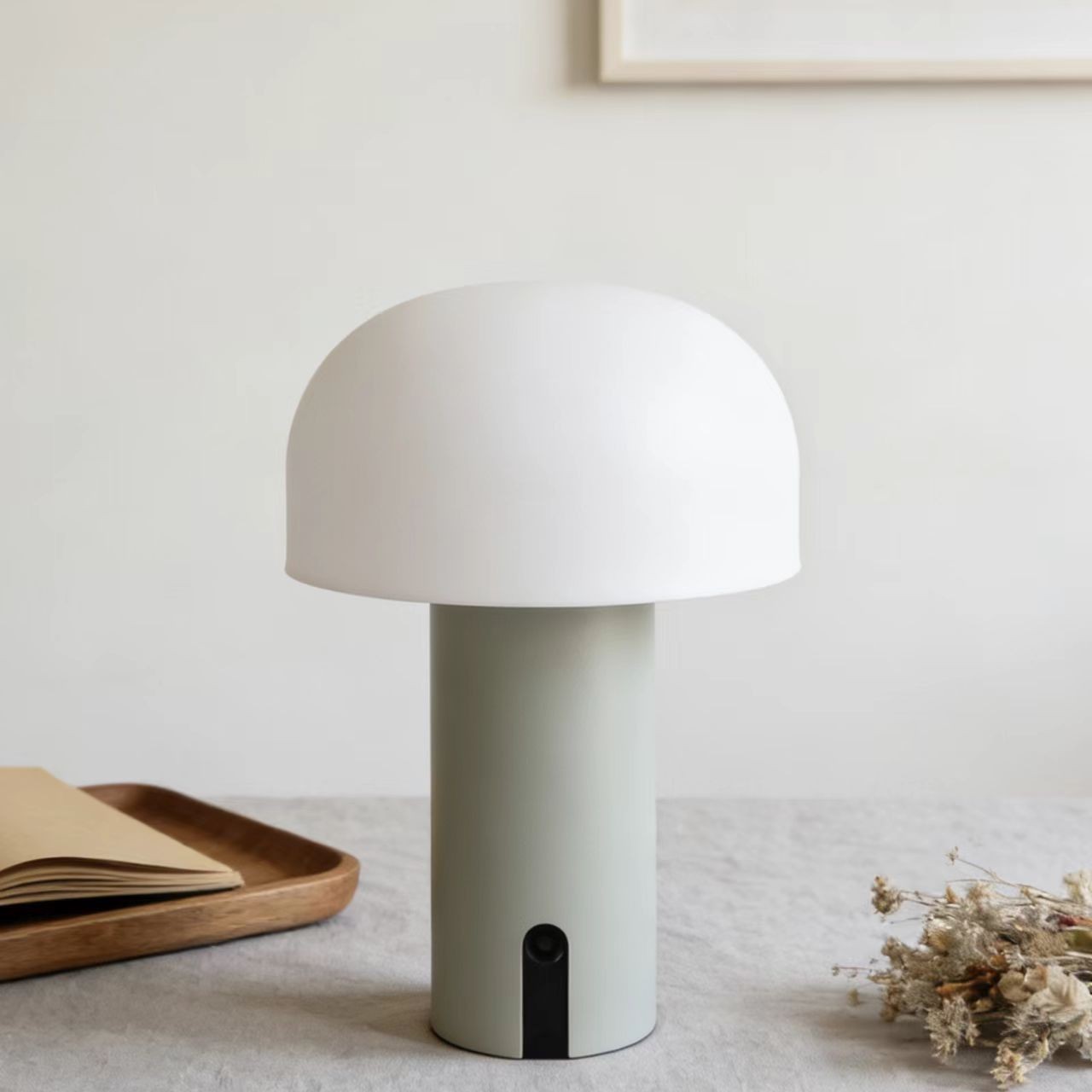 Luz nocturna con forma de hongo estilo INS, controlada por tacto, recargable por USB, luz ambiental para mesita de noche