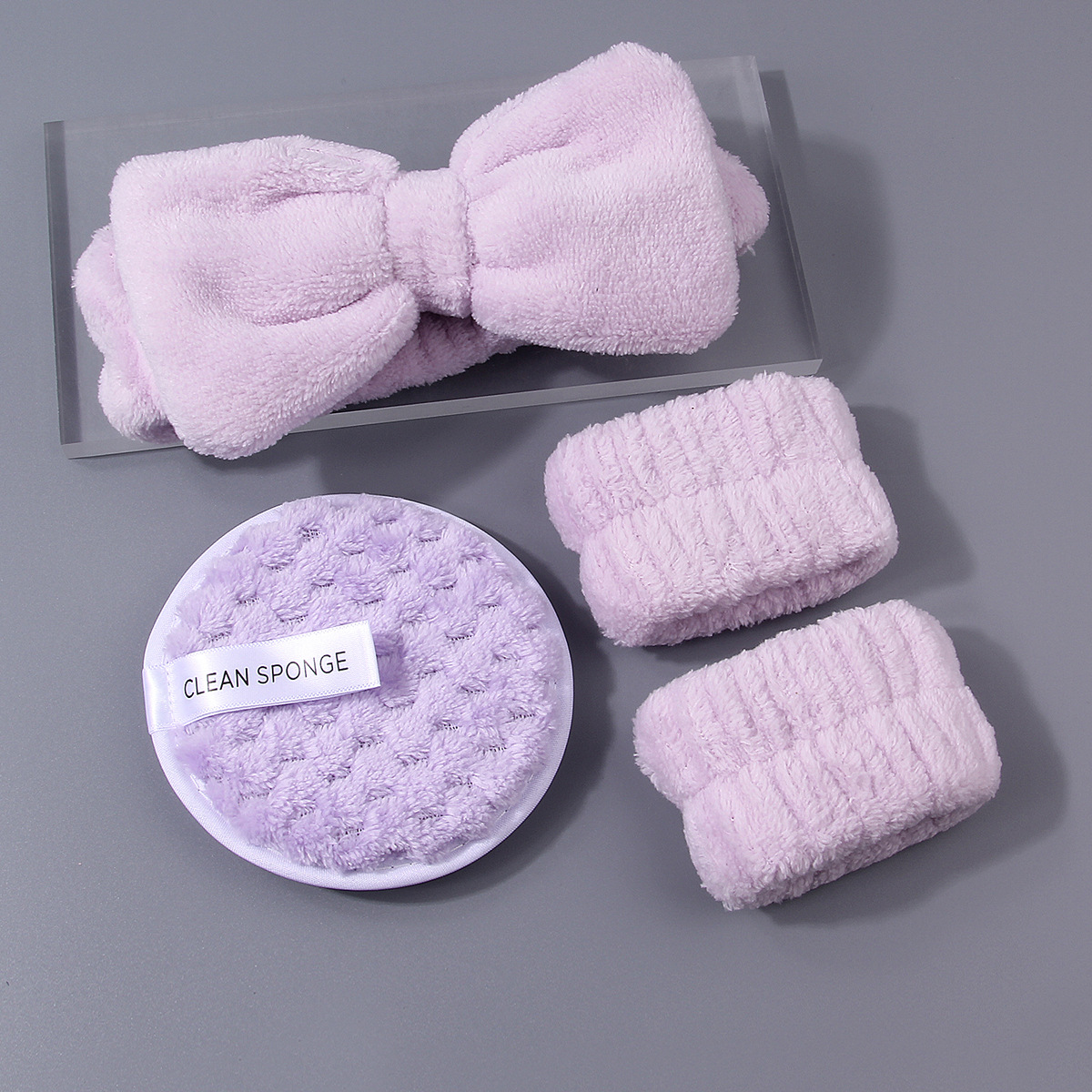 Instantemente en stock, 7 sets de cepillo de maquillaje púrpura portátil, cepillo de sombra de ojos, cepillo de piña, polvo de lavado de facial.