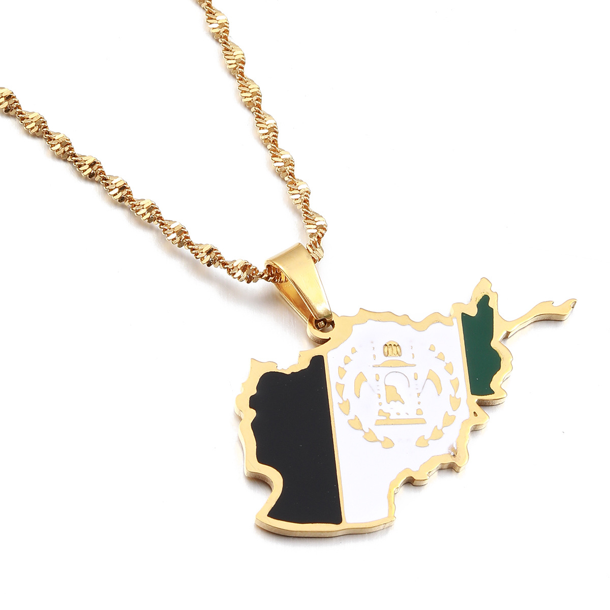 Map Stainless Steel Necklace For Men And Women