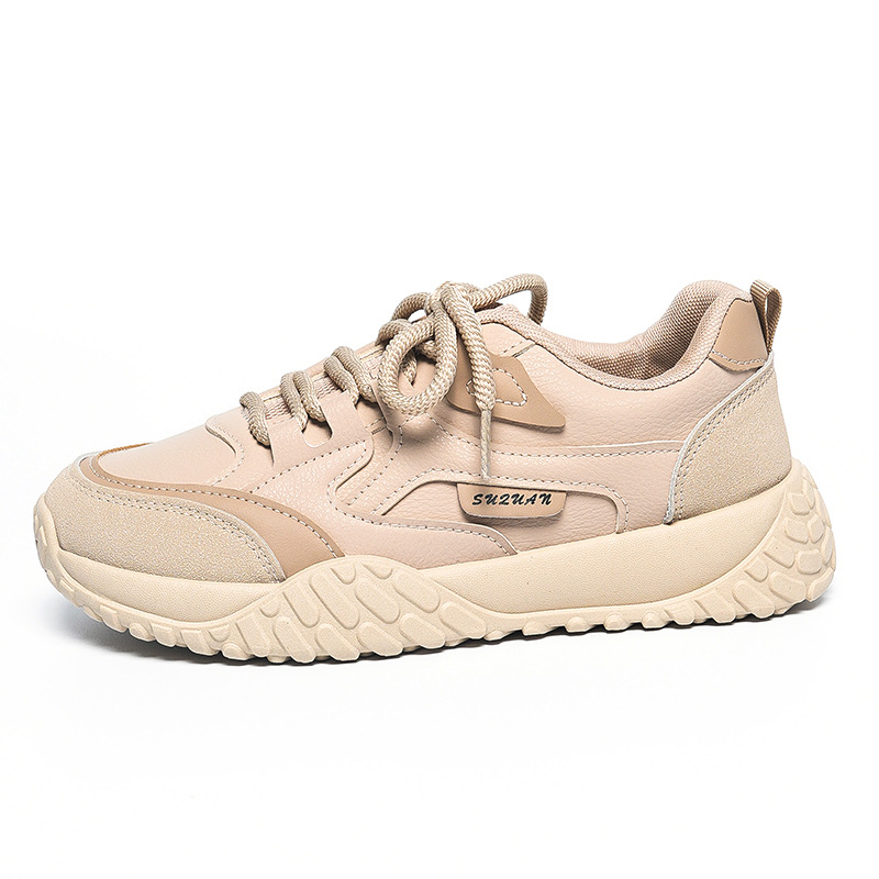 K5203 Cushioning Genuine Leather Sneakers For Women 2025 New Autumn Maternity Non-Slip Lightweight Training Shoes_voghion.com