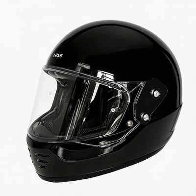 Motosiklet kaskı (dəbilqə) — Motorcycle Open-Face All-Season Safety Helmet for - glossy-black-m