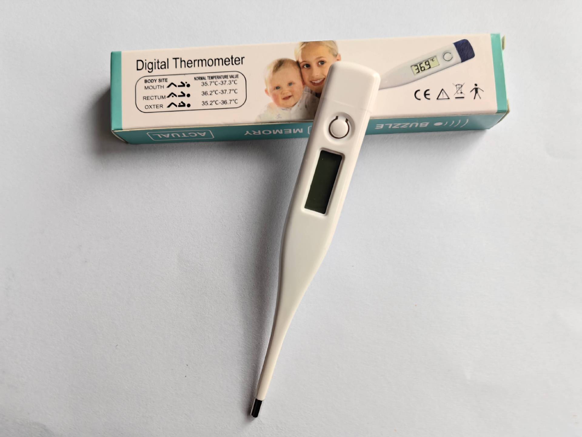 Termómetro digital de punta dura Celsius/Fahrenheit para axila adulta y oral infantil, comercio exterior.