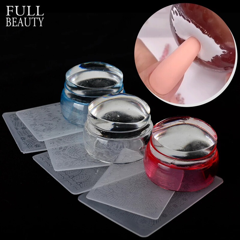 New nail printing tools transparent nail stamp silicone jelly head press nail tools factory direct supply