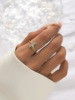 Brand fashionable metal ring for beloved, European style, diamond encrusted, on index finger