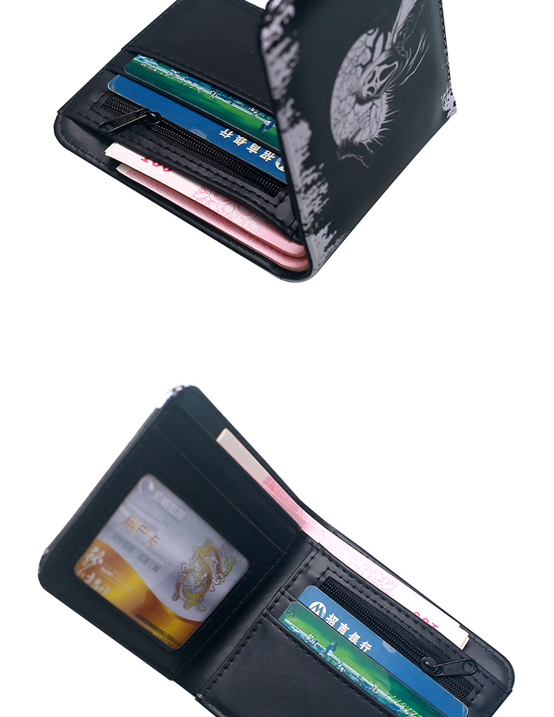 Unisex Letter Skull PVC Open Small Wallets display picture 8