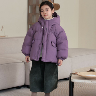 Girls' down Jacket Winter 2024 New Stylish Little Girl Hooded Casual Warm Thickened Children's Winter Clothing