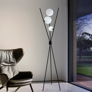 Floor Lamp with Moon Design, Nordic Ins Light Luxury Minimalist Living Room Sofa Bedroom Internet Celebrity Atmosphere Floor Table Lamp