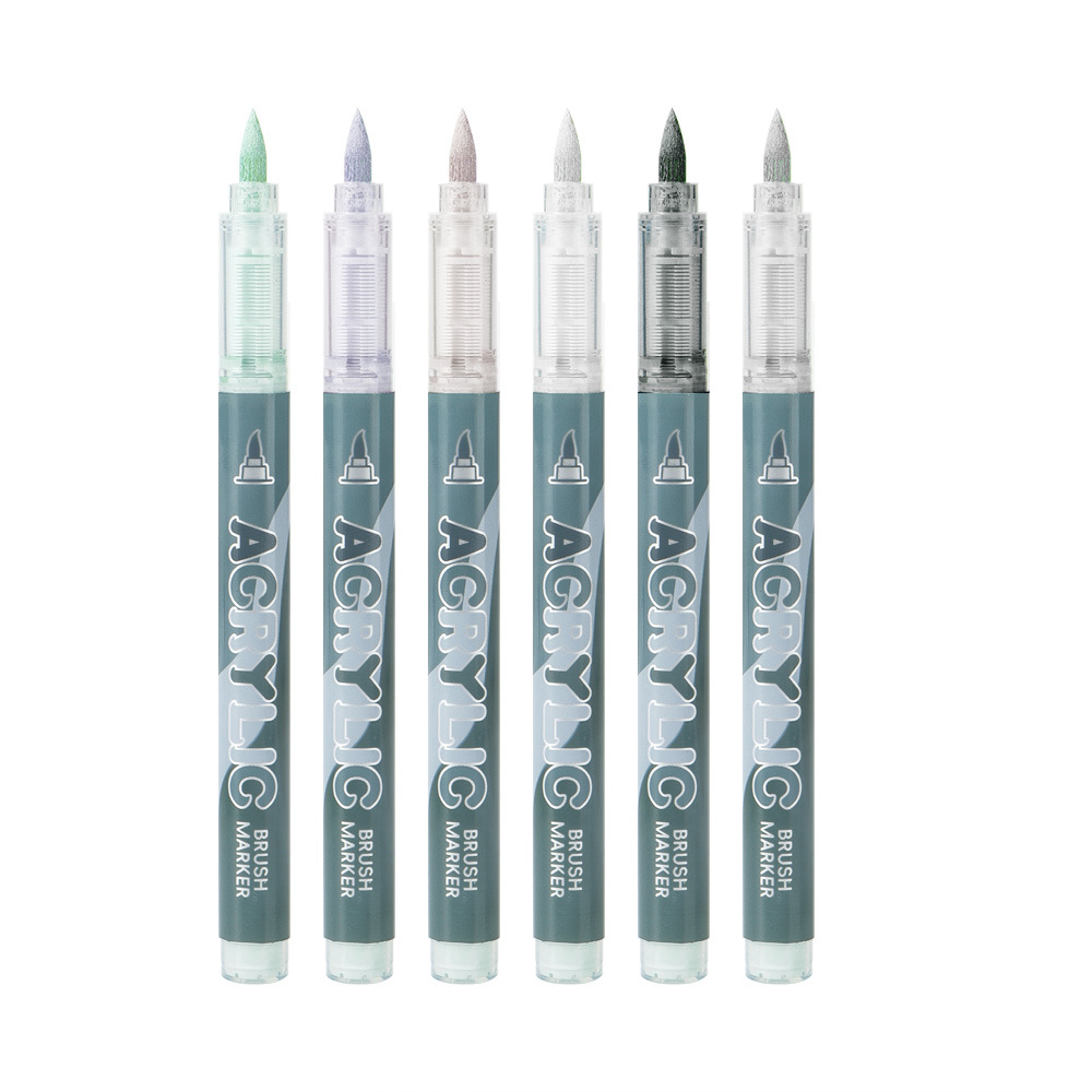 Nuevos productos transfronterizos de tipo líquido directo acrílico calificado gris serie de marcador de papel opaco de color plegable