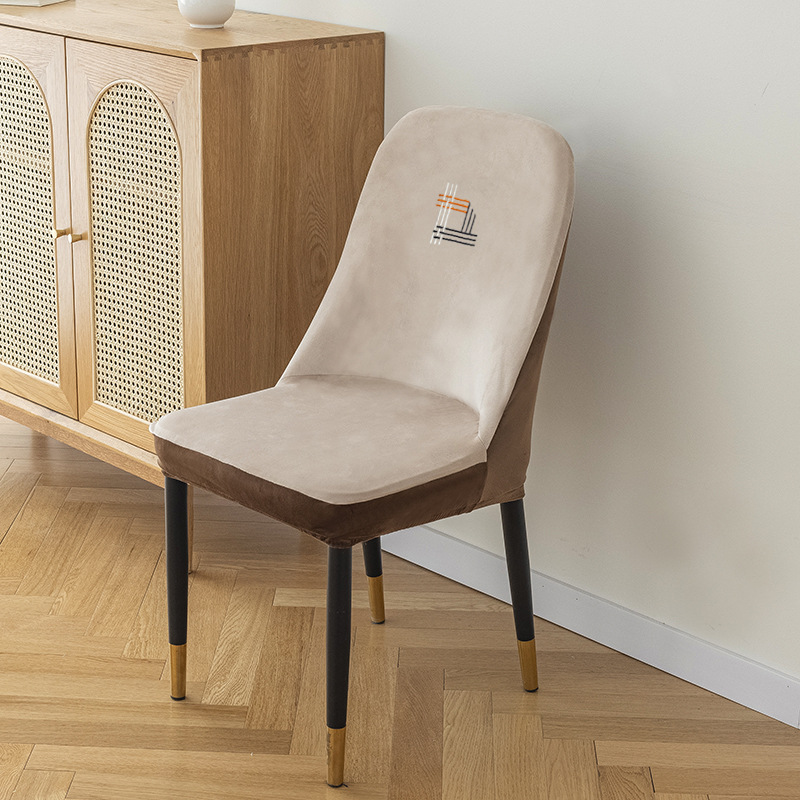 Cubierta de silla engrosada simple moderna antideslizante integrado todo incluido cuatro estaciones cubierta de silla universal cubierta de silla de comedor elástica para el hogar