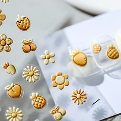 TENSOR5d Thin and Flexible Nail Decal Adhesive Transparent Nail Sticker Decor Milk Series Small Flowers TS1272