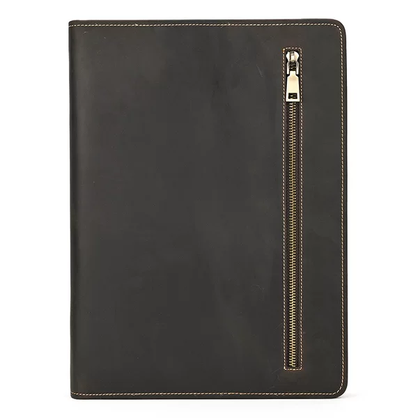 Cross-Border Retro Crazy Horse Leather Folder iPad Protective Cover Pen Slot First Layer Cowhide 12.9inch Tablet Computer Bag