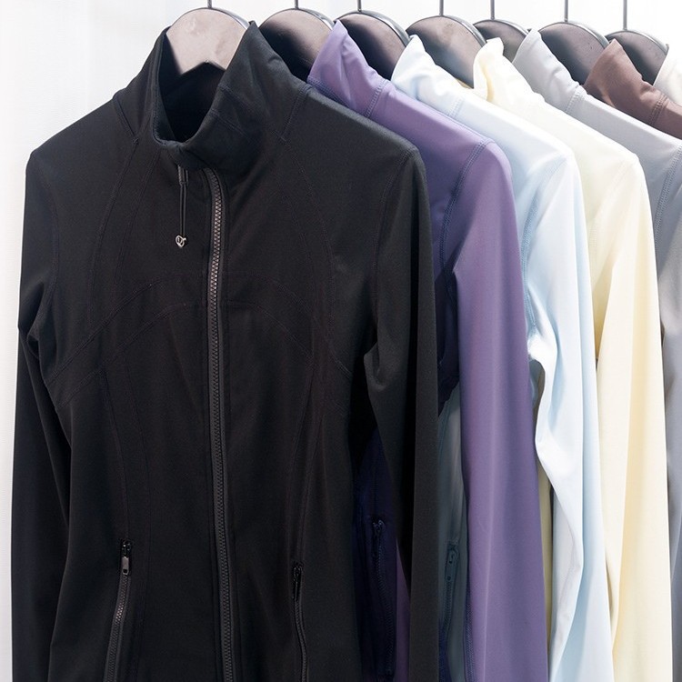 New Three-Dimensional Slimming Yoga Sports Zipper Jacket Women's Slim Top Stand Collar Quick-Drying Sun Protection Versatile Casual
