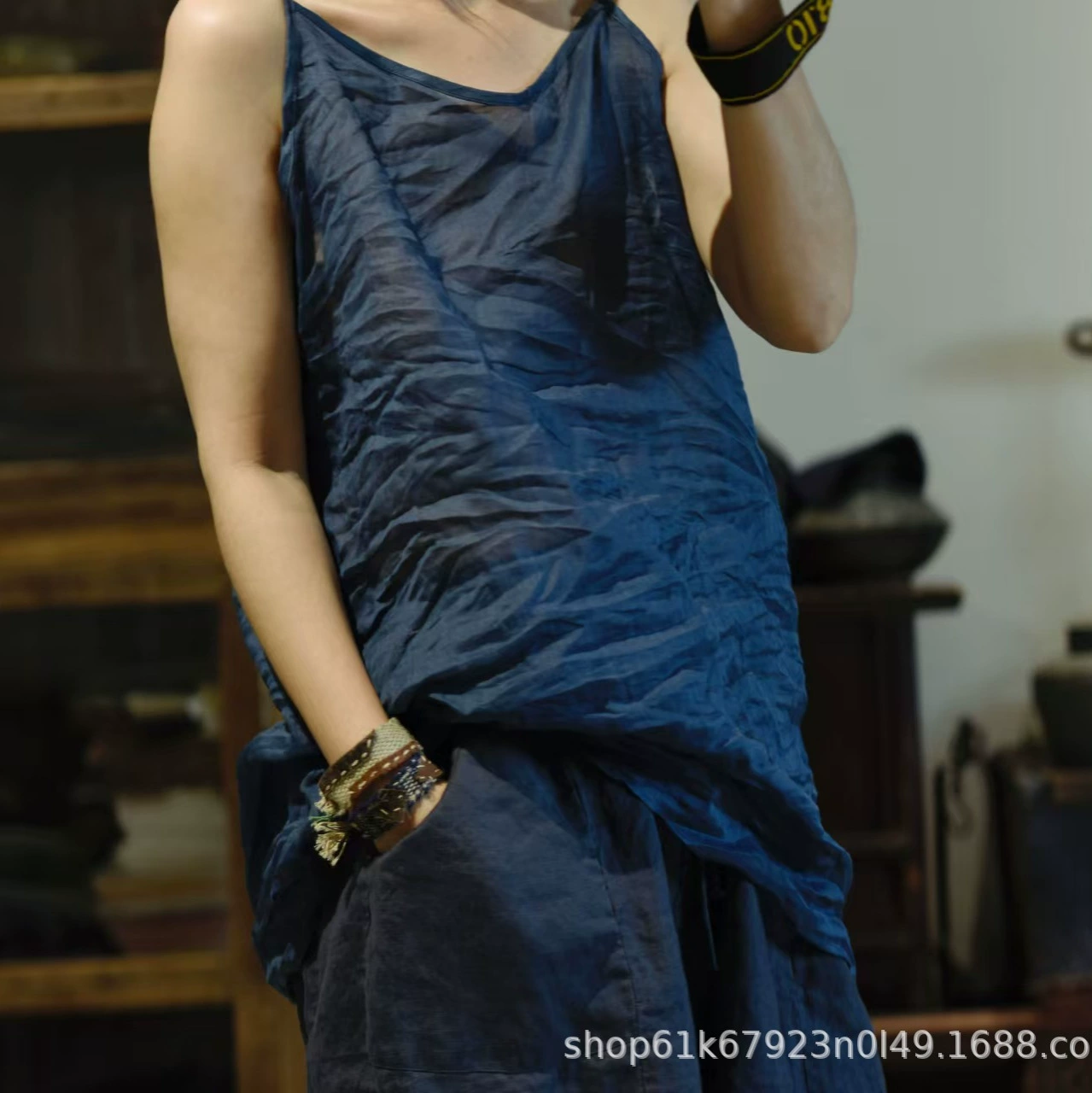 24/2 Aduo новый минималистский стиль ретро дикий чистый цвет нижний рамный жилет подтяжка