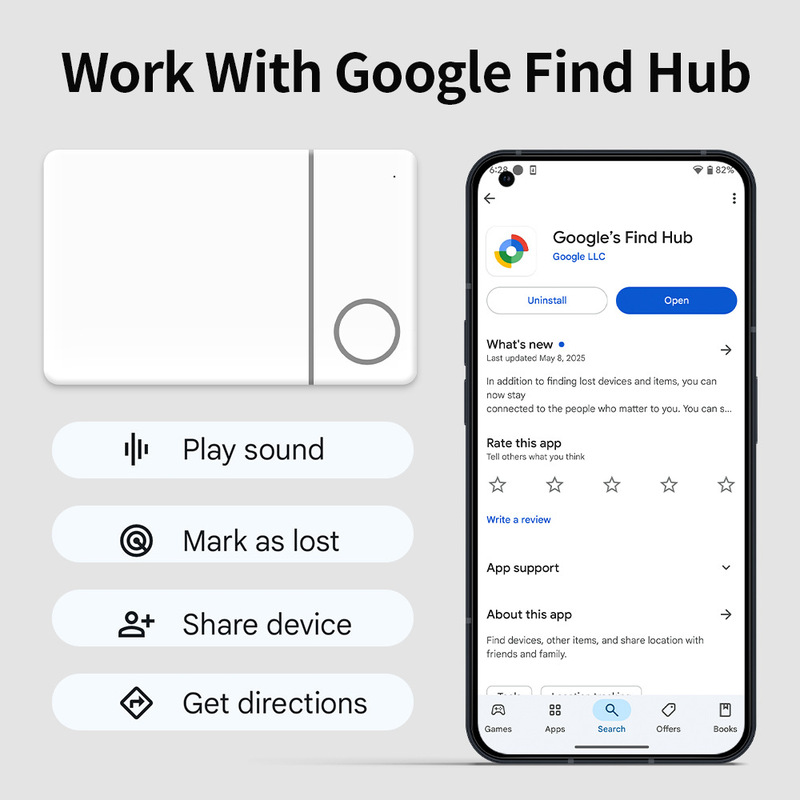 Google カード紛失防止デバイスは、Google Findhub スマート トラッカー ペット ロケーター トラッカーに適しています。|undefined