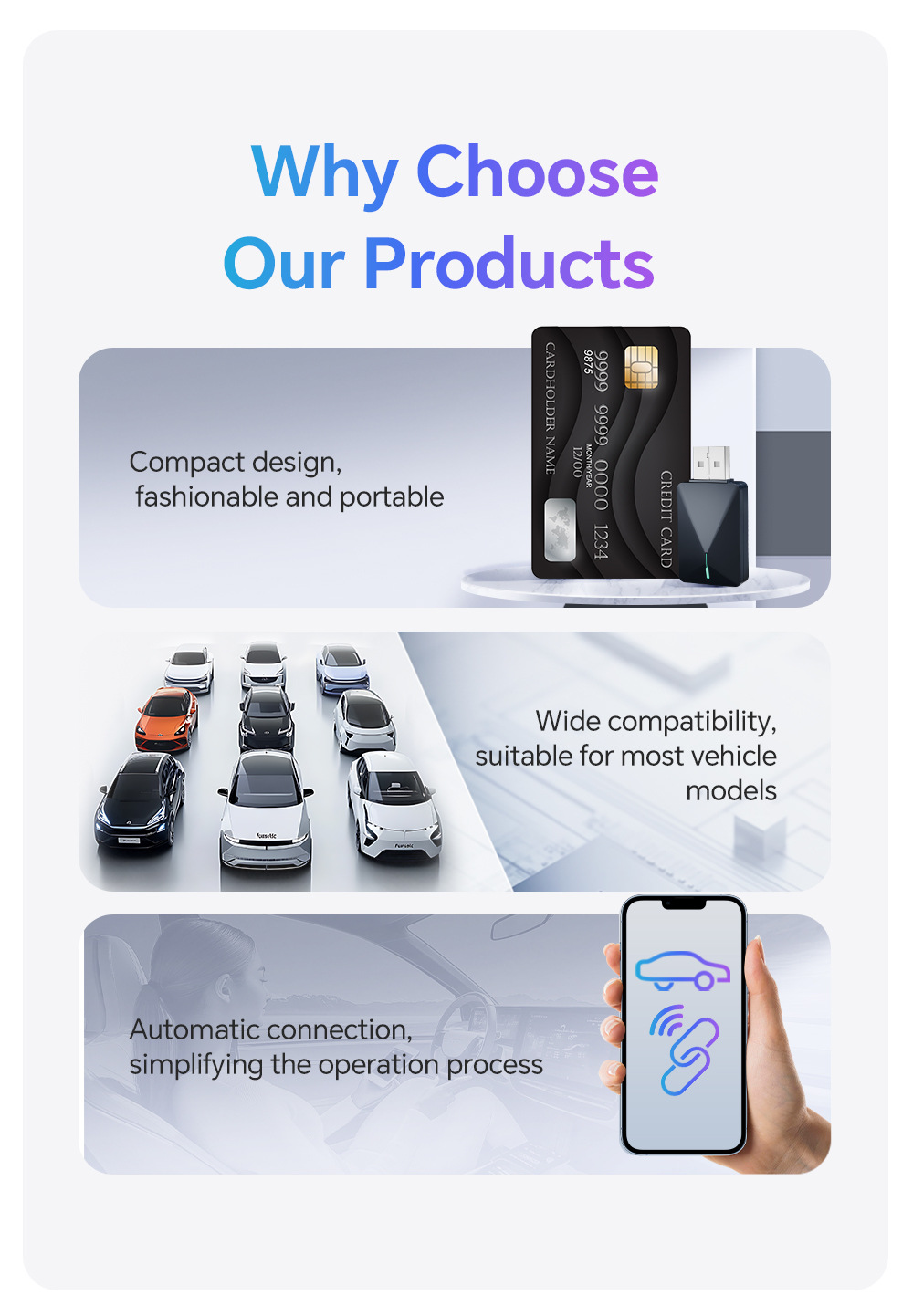 Wired to Wireless Apple Carplay Box Mini Plug-In Android Adapter Bluetooth Automatic Connection