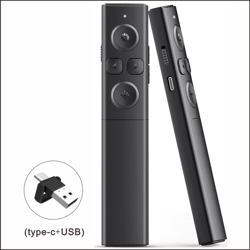 New rechargeable PPT flip pen teaching conference projection pen type-c/usb Dual receiving green light Messenger