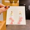 Trend earrings from pearl with tassels, internet celebrity, 2023 collection