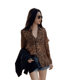 European Leopard Print Long-sleeved Sunscreen Shirt Women's Summer Thin Loose Chiffon Shirt Design Retro Elegant Small Top