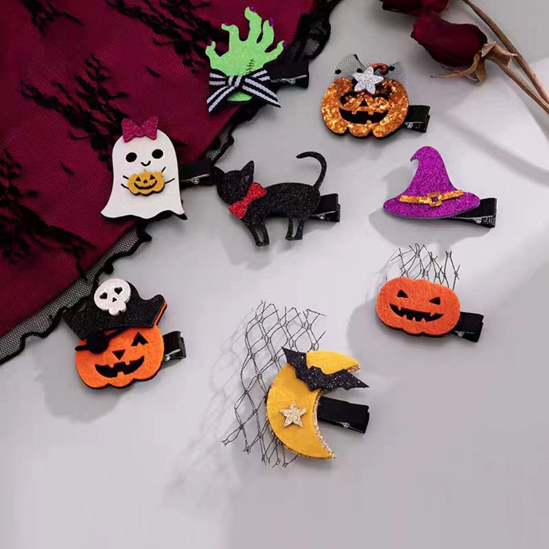 クロスボーダー鬼祭り髪飾りハロウィーンヘアクリップ現物カボチャ幽霊鬼手のサイドクリップ女パーティーの祝日の髪飾り|undefined