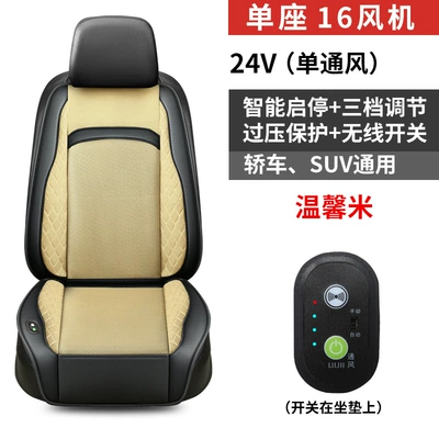 Car summer ventilation cushion car Multi-function pad - small-diamond-24v-single-seat-16-fan-ventilation-warm-meter