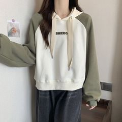 2025爆款春秋胖mm字母连帽卫衣女高级感洋气外套美式复古上衣ins
