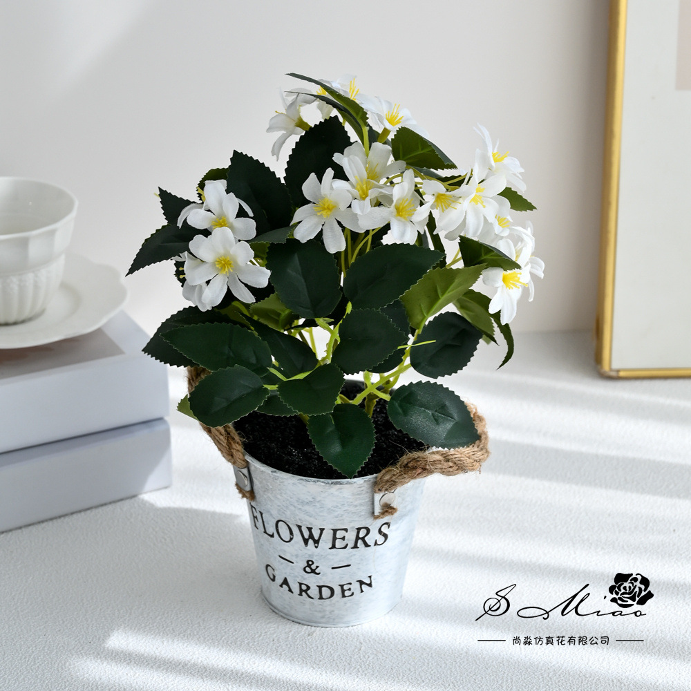 Botella de hierro sensación flor de begonia bonsai imitación maceta flores falsas decoración del hogar fotografía flores artificiales flores de boda perilla