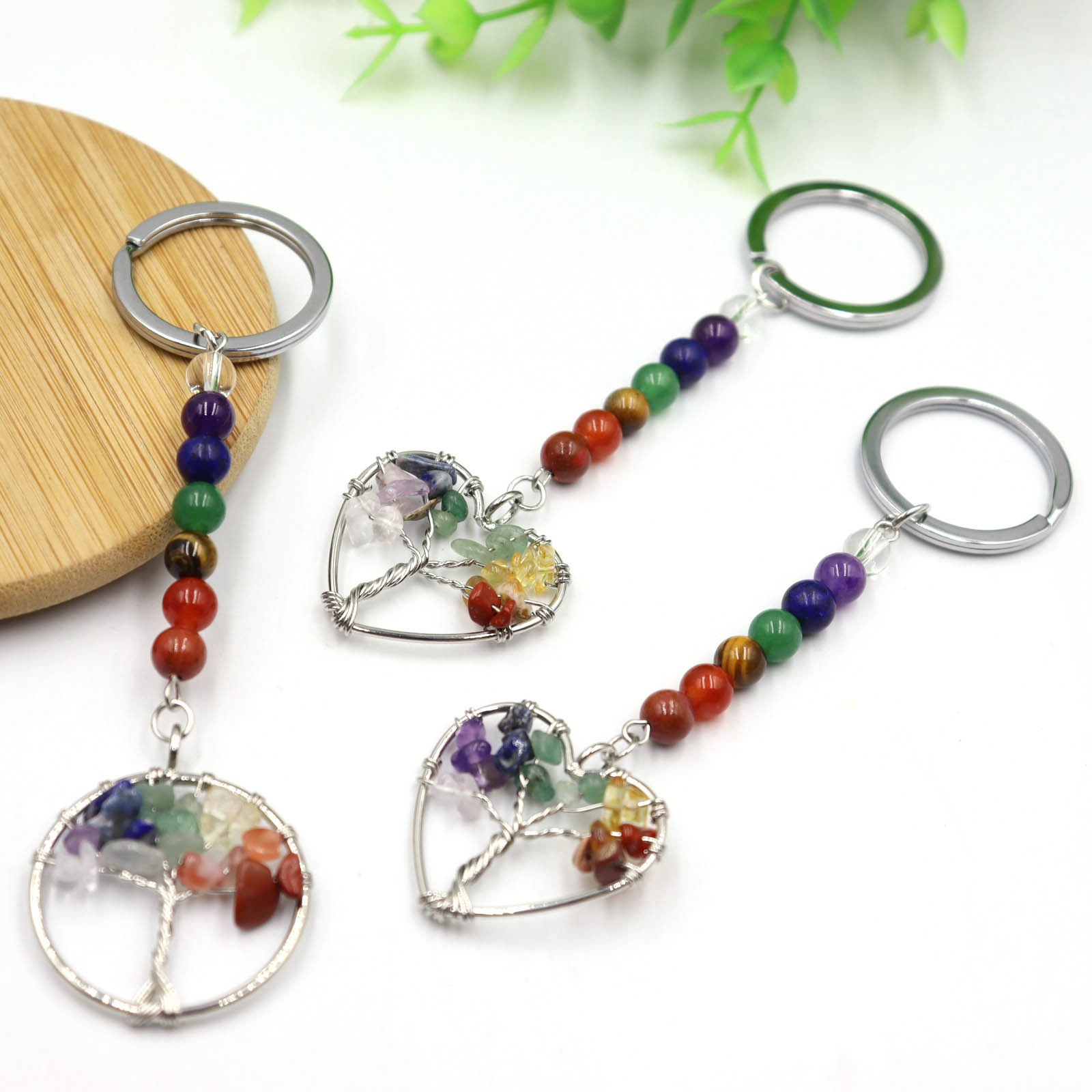 1 Piece Quantity Simple Style Life Tree Natural Stone Unisex Bag Pendant Keychain