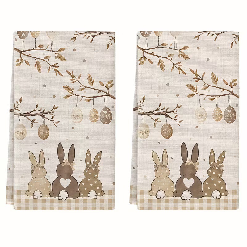 Cross-Border Temu Supply Microfiber Easter Animal 3D Printed Towel Kitchen Absorbent Hand Towel Face Towel