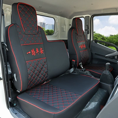 Truck light truck seat cover is specially used for Dongfeng Huashen T3 T5 Capt Nebula K6 Tianjin KR KSVR Tianlong (Modelə uyğun (Original) oturacaq örtükləri) - colored-hemp-black-co-pilot-seat-cover