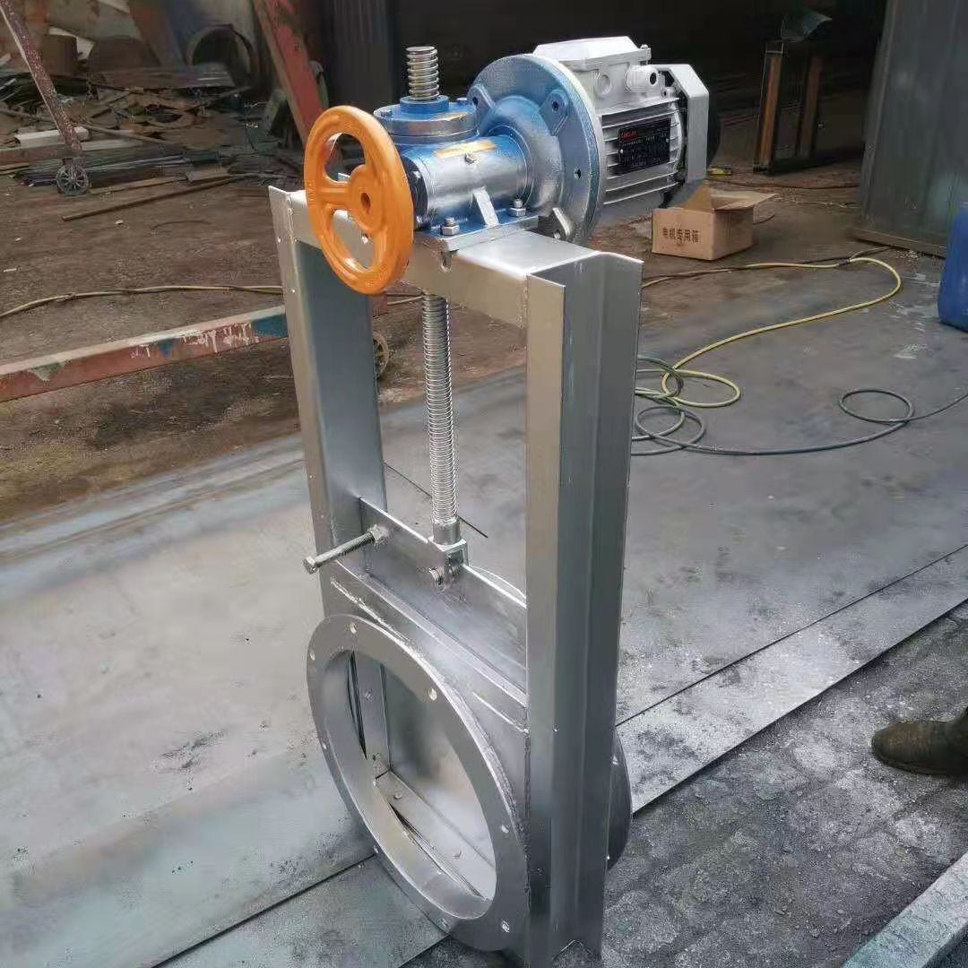 过水圆口手动插板阀 碳钢气动闸板阀 卸料方口不锈钢电动阀门