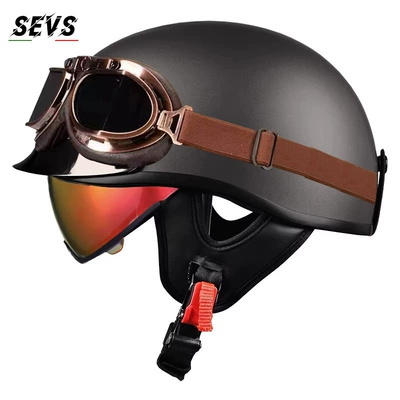 Motosiklet kaskı (dəbilqə) — helmet, electric vehicle helmet, Japanese-style - metallic-gray-aurora-red-mirrorcopper-mirror-tea-mirror-m